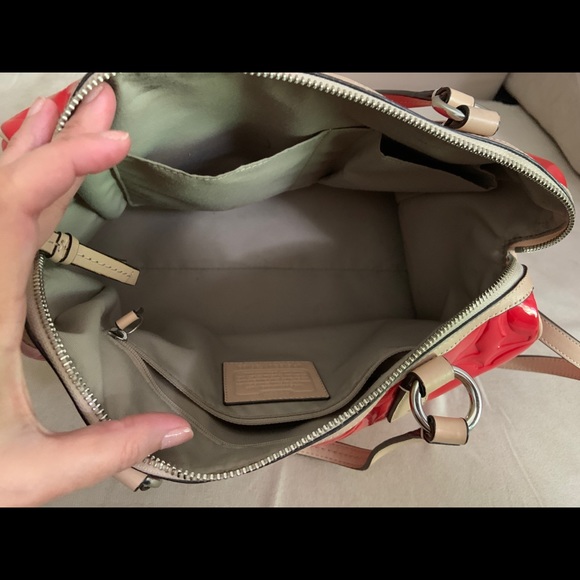 Gently Used Coach Peyton Embossed Patent Leather Crossbody Bag - Red - Picture 5 of 11